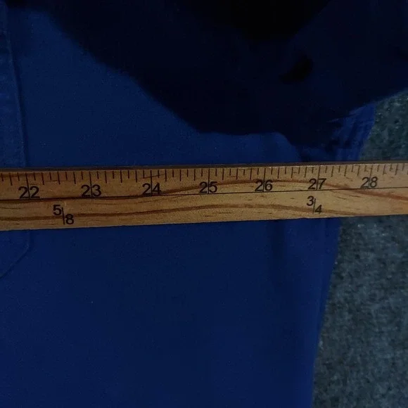 L.L. Bean Shirt Mens 2XL Blue Flannel Chamois Cloth Long Sleeve Shacket Heavy - Picture 10 of 13